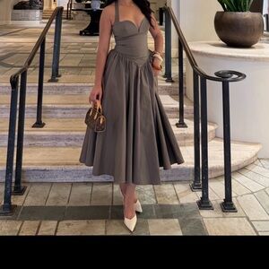 House of CB Taupe Midi Dress